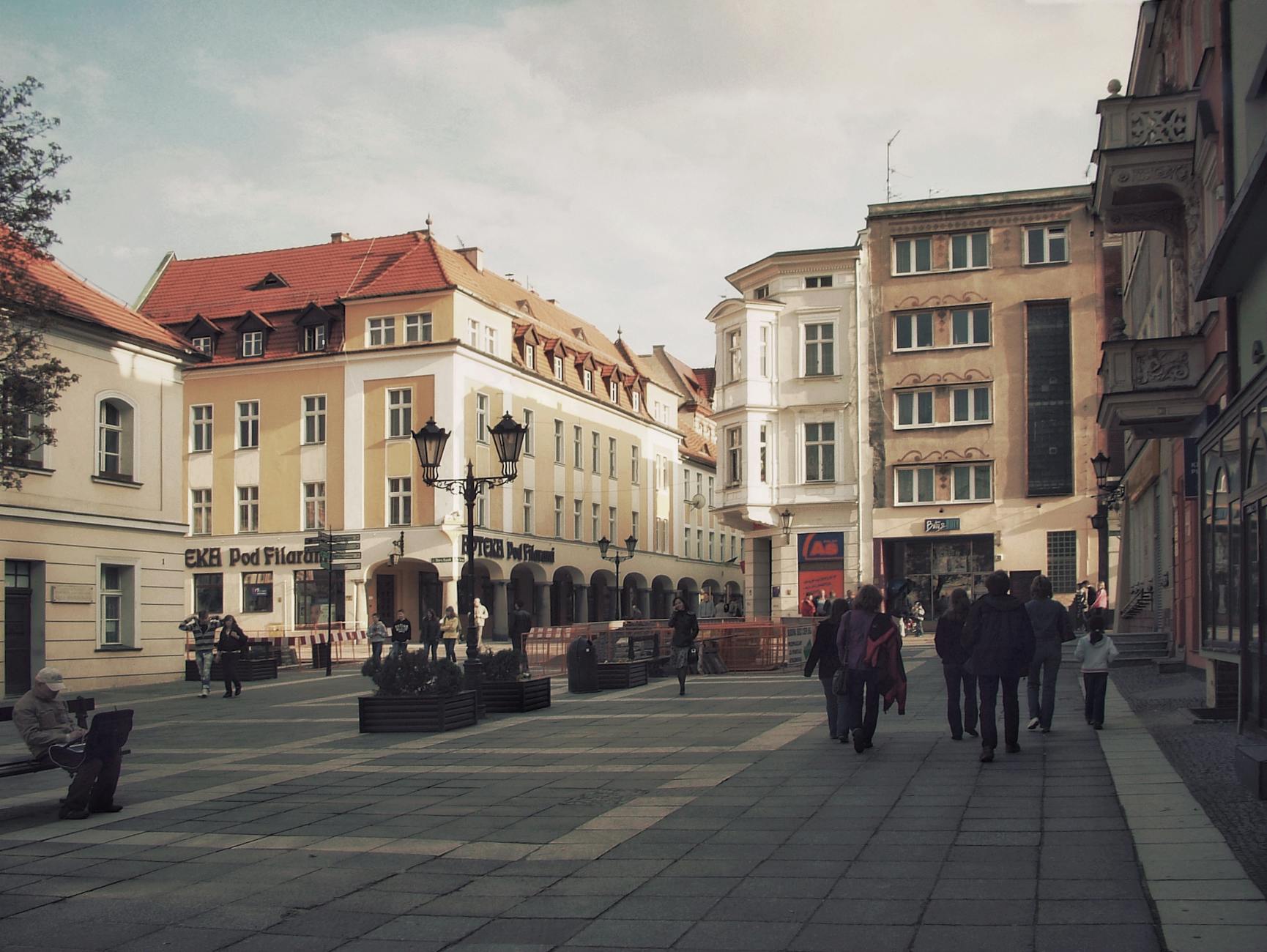 Panorama Zielonej Góry z widokiem na Palmiarnię i wzgórza otaczające miasto.